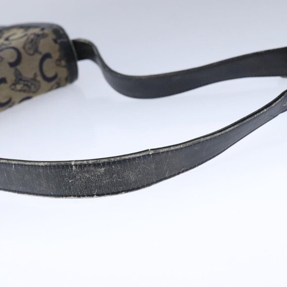 Authentic CELINE C Sulky Shoulder Bag Canvas Leather Navy - Picture 14 of 16